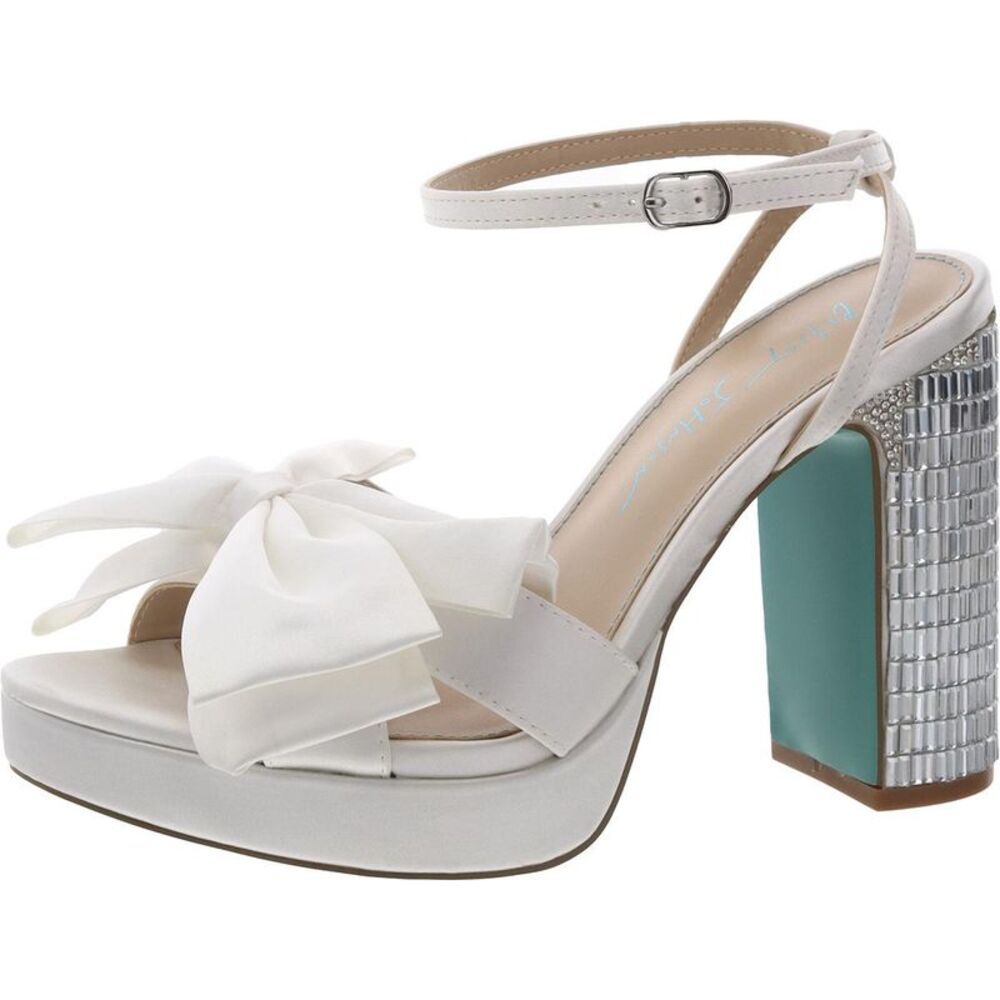 Betsey Johnson White and Silver Heeled Sandals